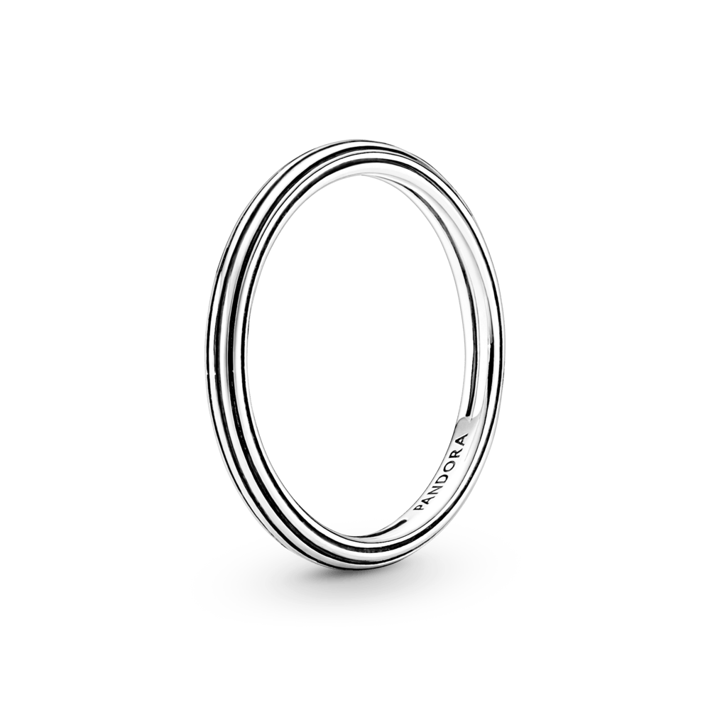 Aliança de Namoro Pandora Prata 925 Linhas e Ranhuras - Image 2