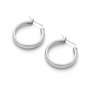 Brinco de Prata Argola Lisa com Fecho Articulado – Design Clássico