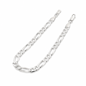 Pulseira Prateada com Elos Alternados – Design Elegante e Sofisticado